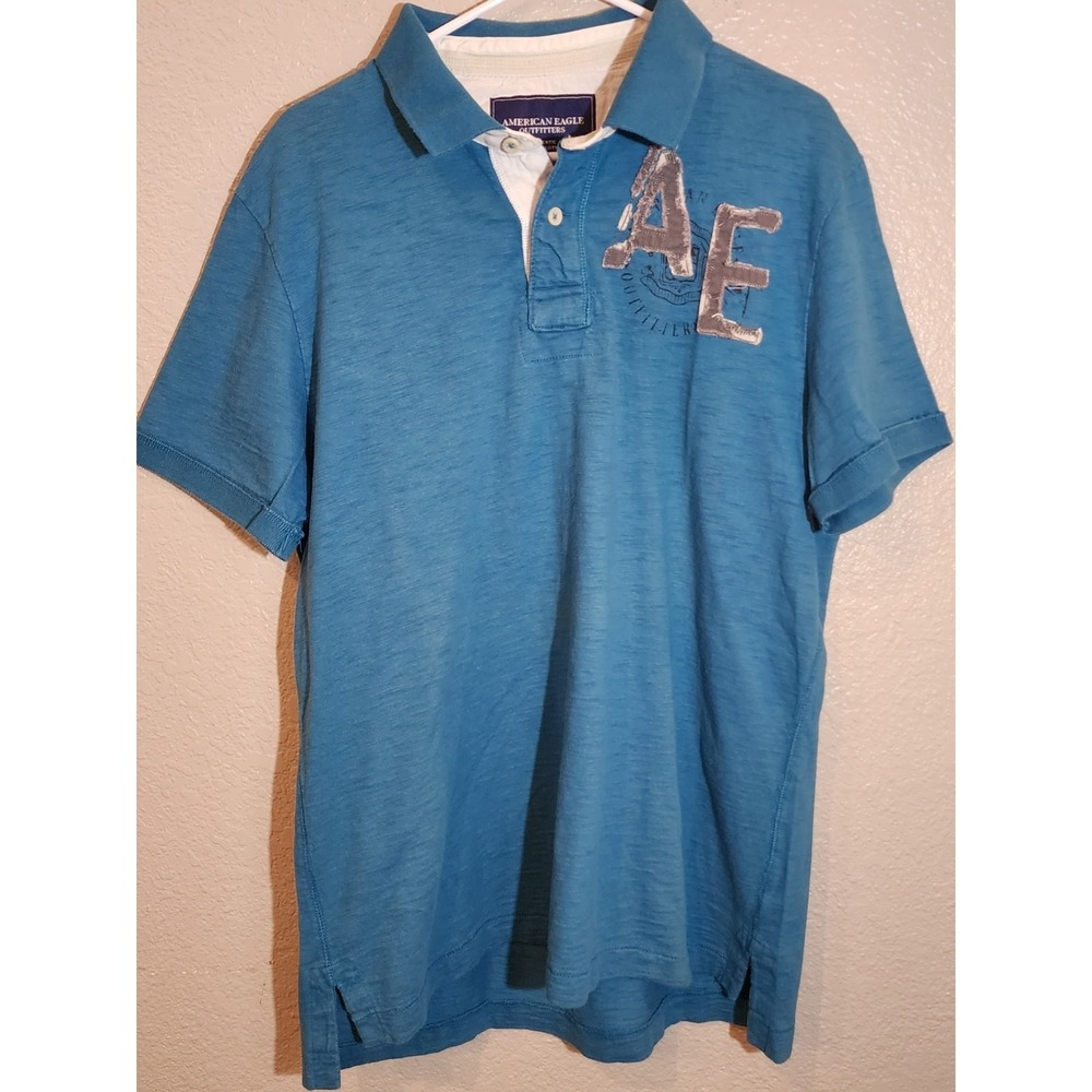 Abercrombie & Fitch Men's‎ Polo Shirt, Y2K, Size XL, Blue, Short Sleeve, Logo
